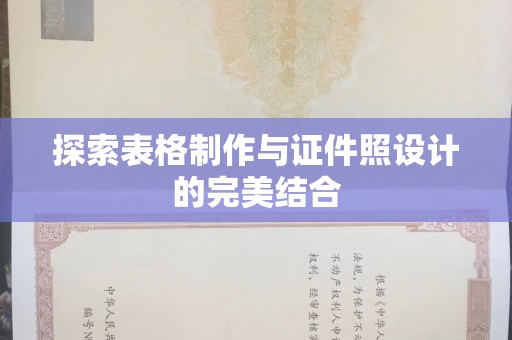 贵阳探索表格制作与证件照设计的完美结合