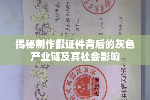 贵阳揭秘制作假证件背后的灰色产业链及其社会影响